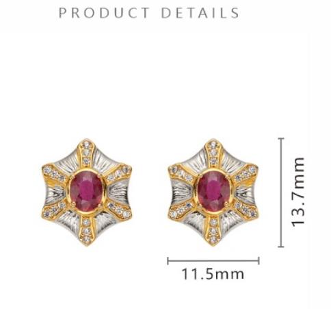 S925 Sterling Silver Natural Gemstone Stud Earrings